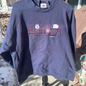 Vintage Top Threads large Alaska navy sweatshirt
